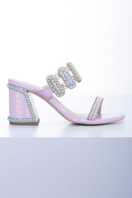 Papa Don't Preach Accessories Sugar Tabs Embellished Block Heels 