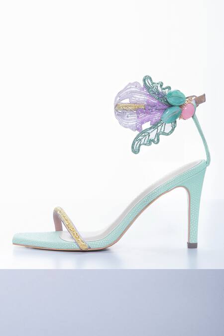 Buy Papa Don't Preach Accessories Purple Beads, Diamonds Zazu Leaf Embellished Stilettos Online at Aza Fashions Buy_Papa Don't Preach Accessories_Purple Beads, Diamonds Zazu Leaf Embellished Stilettos _Online_at_Aza_Fashions