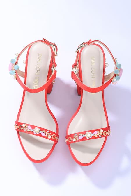 Papa Don't Preach Accessories Rush Swarovski Embellished Platform Block Heels 