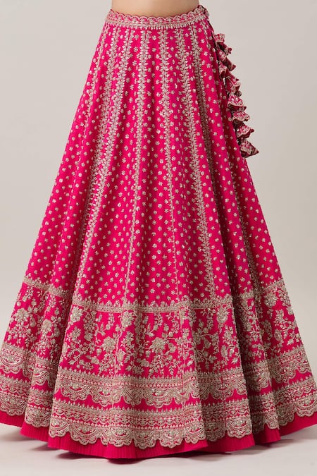 Anushree Reddy Pink Organza Zari, Sequins Maha Gulbahar Zardozi Embroidered Bridal Lehenga Set at Aza Fashions Anushree Reddy_Pink Organza Zari, Sequins Maha Gulbahar Zardozi Embroidered Bridal Lehenga Set _at_Aza_Fashions