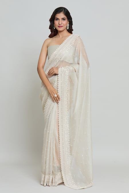 Buy Anushree Reddy Ivory Organza Saahira Gul Embroidered Saree With Unstitched Blouse Fabric Online at Aza Fashions Buy_Anushree Reddy_Ivory Organza Saahira Gul Embroidered Saree With Unstitched Blouse Fabric _Online_at_Aza_Fashions