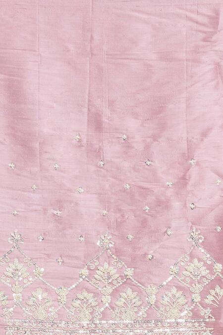 Anushree Reddy_Pink Organza Maryul Bloom Embroidered Saree With Unstitched Blouse Fabric _at_Aza_Fashions