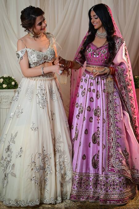 Buy Shashank Arya Purple Silk, Organza, Tulle Sequins, Paisley Embroidered Bridal Lehenga Set Online at Aza Fashions Buy_Shashank Arya_Purple Silk, Organza, Tulle Sequins, Paisley Embroidered Bridal Lehenga Set_Online_at_Aza_Fashions