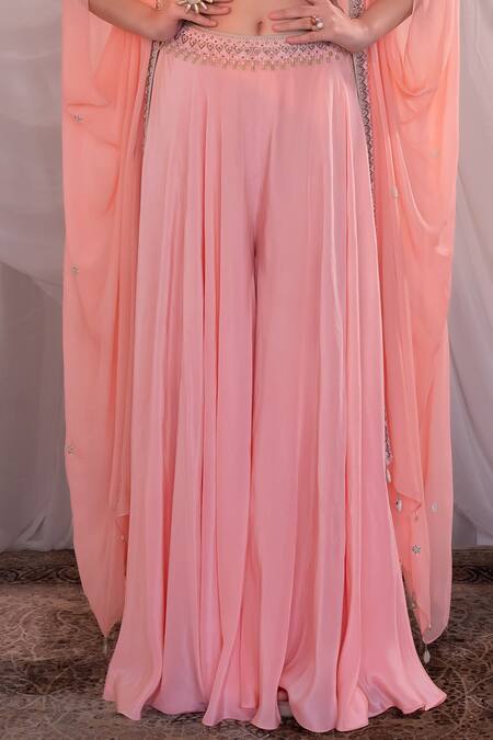 Shop Shashank Arya Pink Crepe, Georgette Sequins, Beads, Floral Embellished Blouse Sharara Set Online at Aza Fashions Shop_Shashank Arya_Pink Crepe, Georgette Sequins, Beads, Floral Embellished Blouse Sharara Set _Online_at_Aza_Fashions