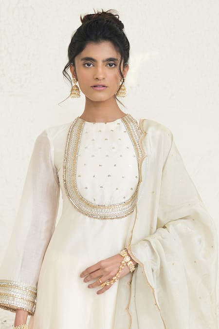 Buy Rishi and Vibhuti Ivory Organza, Chanderi Silk Mirrors, Sequins, Inara Yoke Anarkali Set Online at Aza Fashions Buy_Rishi and Vibhuti_Ivory Organza, Chanderi Silk Mirrors, Sequins, Inara Yoke Anarkali Set _Online_at_Aza_Fashions