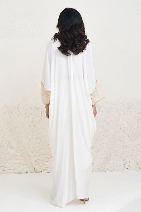 Rishi and Vibhuti Patchwork Embellished Kaftan Kurta & Pant Set 