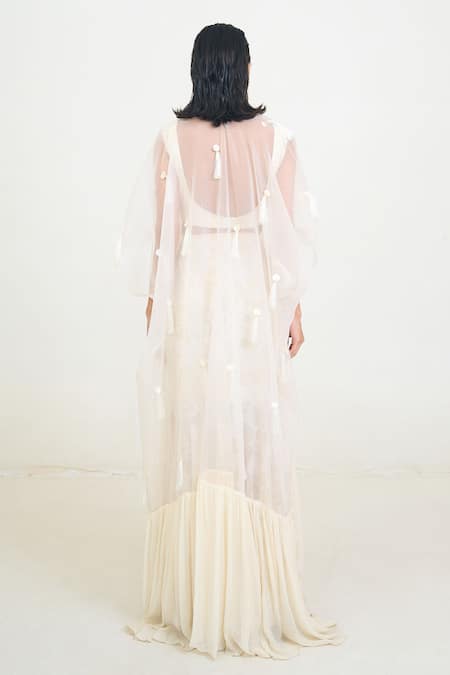 Rishi and Vibhuti Seerna Tassel Embellished Cape Skirt Set