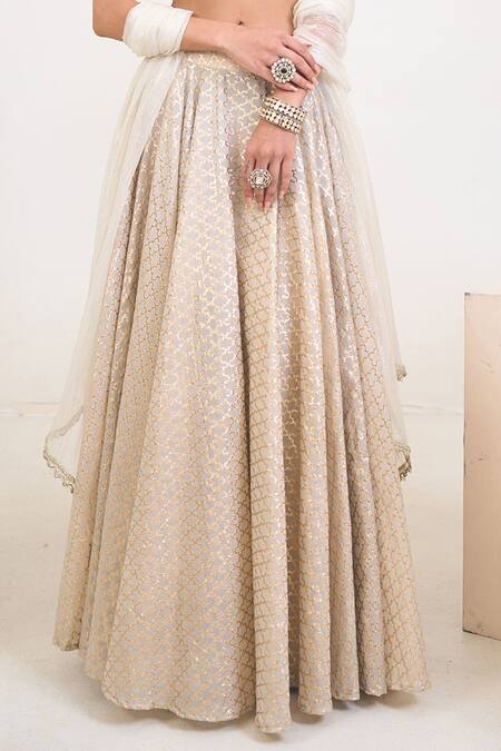 Buy Rishi and Vibhuti Ivory Chiffon, Cotton, Chanderi Gota Patti, Embroidery Arnica Work Lehenga Set Online at Aza Fashions Buy_Rishi and Vibhuti_Ivory Chiffon, Cotton, Chanderi Gota Patti, Embroidery Arnica Work Lehenga Set _Online_at_Aza_Fashions