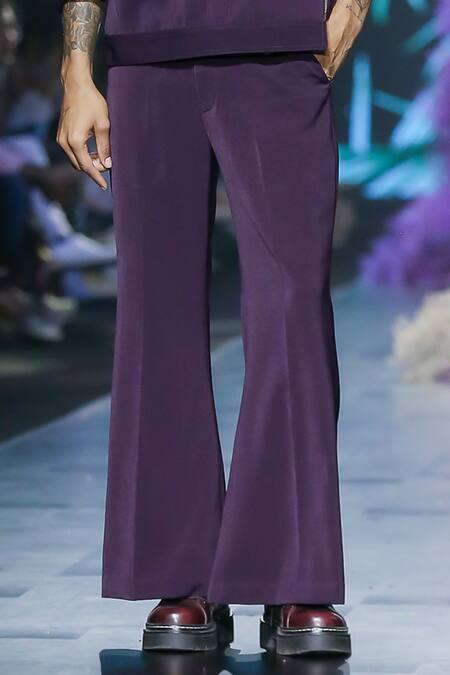 Nirmooha_Purple Latchka Bootcut Pant _Online_at_Aza_Fashions