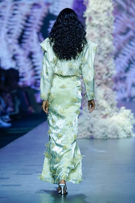 Nirmooha Brazen Sequin Tassel Embellished Crop Jacket 