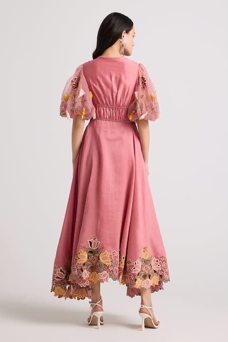 Chandrima Embroidered Chanderi Corset Dress 