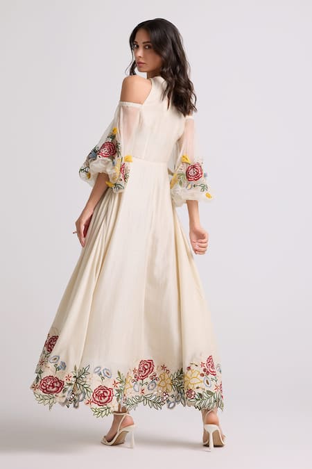 Chandrima Embroidered Chanderi Dress 