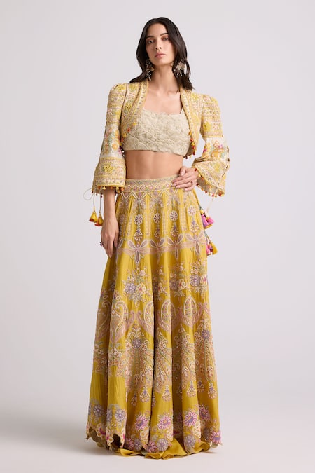 Chandrima Embroidered Chanderi Bolero Jacket 