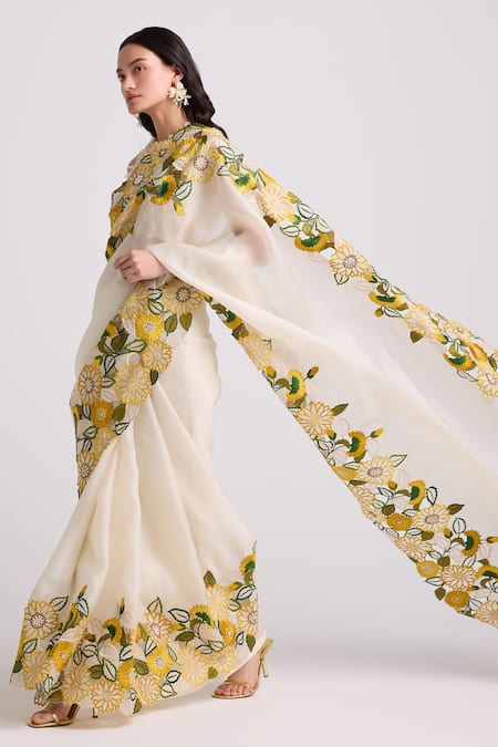 Chandrima 3D Flower Vine Embroidered Saree 