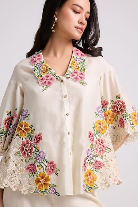 Chandrima Floral Embroidered Shirt 