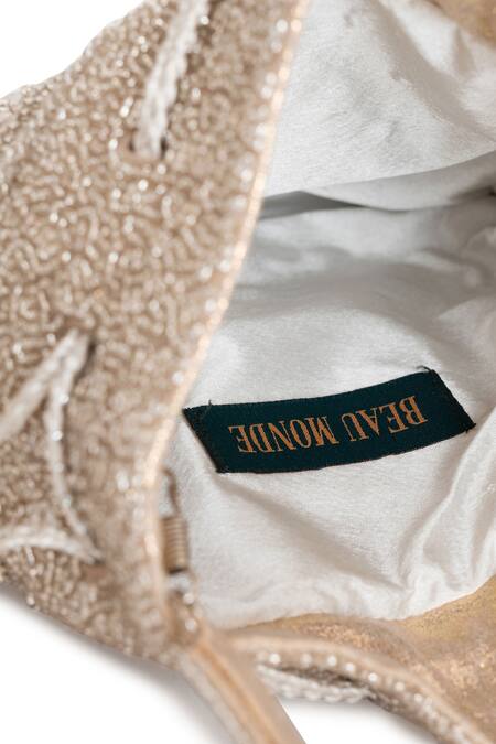 Buy_Beau Monde_Silver Stone Faux Leather Embellished Potli _Online_at_Aza_Fashions