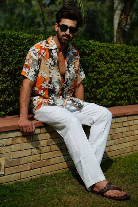 Linen Bloom_Multi Color Linen Goa Print Shirt _Online_at_Aza_Fashions