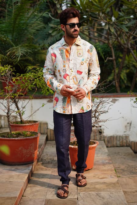 Linen Bloom Zulu Print Shirt 