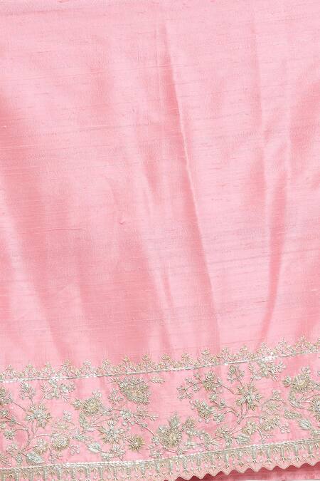 Buy Anushree Reddy Pink Organza Leh Sahya Zardozi Embroidered Saree With Unstitched Blouse Fabric Buy_Anushree Reddy_Pink Organza Leh Sahya Zardozi Embroidered Saree With Unstitched Blouse Fabric
