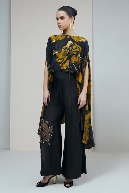 Studio Radical Flowery Print Cape With Bootcut Pant 
