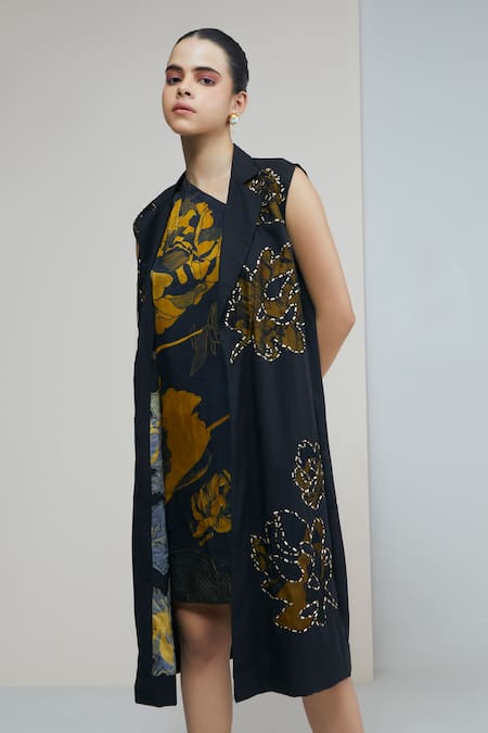 Studio Radical Blossom Garden Print Dress With Sheer Applique Jacket 