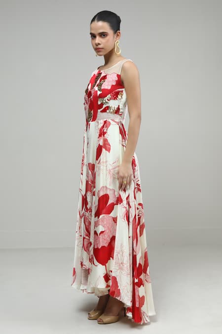 Studio Radical Florin Print Embellished Maxi Dress 
