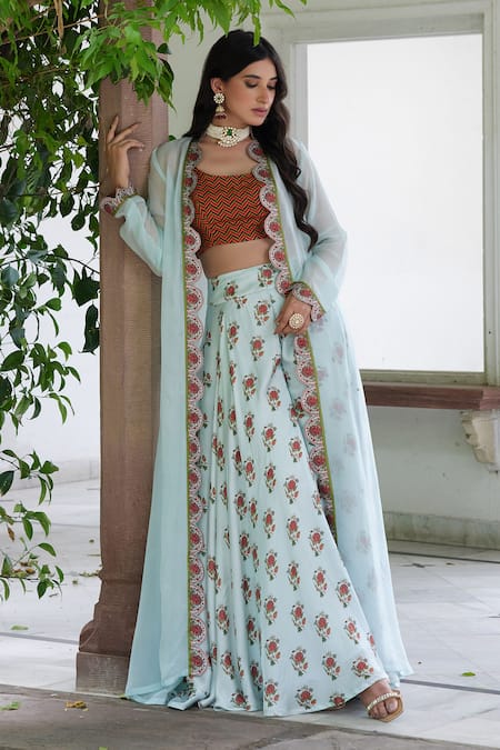 Charu Makkar Floral Print Sharara Set With Jacket 