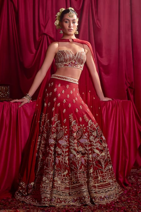 TYOHAR Leela Flower Embroidered Lehenga Set 