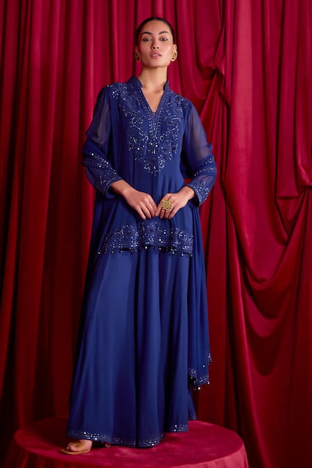 TYOHAR Nilima Embroidered Kurta Sharara Set 