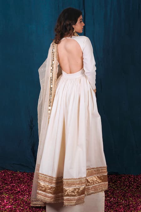 Saubhagya Gota Embroidered Anarkali With Dupatta 