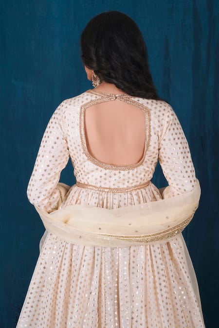 Saubhagya Floral Woven Anarkali Skirt Set 