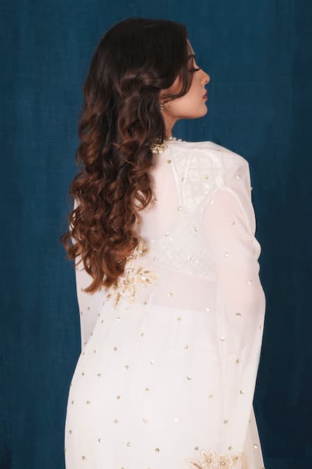 Saubhagya Embroidered Cape Draped Skirt Set 