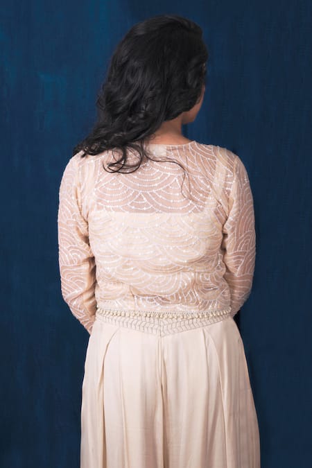 Saubhagya Floral Embroidered Peplum Shirt Pant Set 