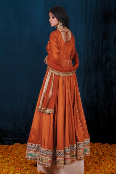 Saubhagya Gota Embroidered Anarkali With Dupatta 