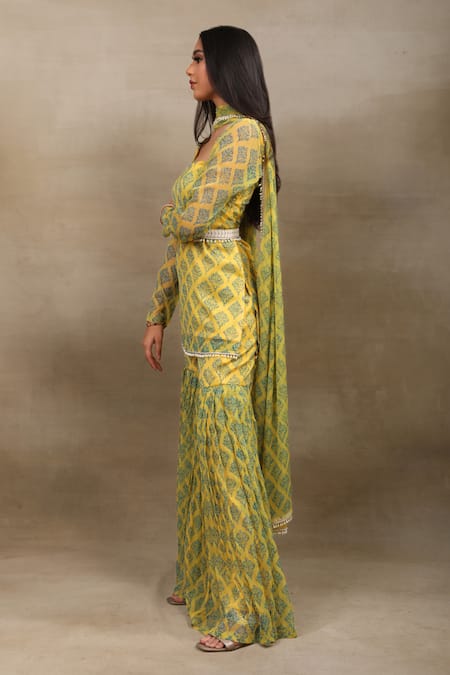 Saubhagya Hand Block Print Kurta Sharara Set 