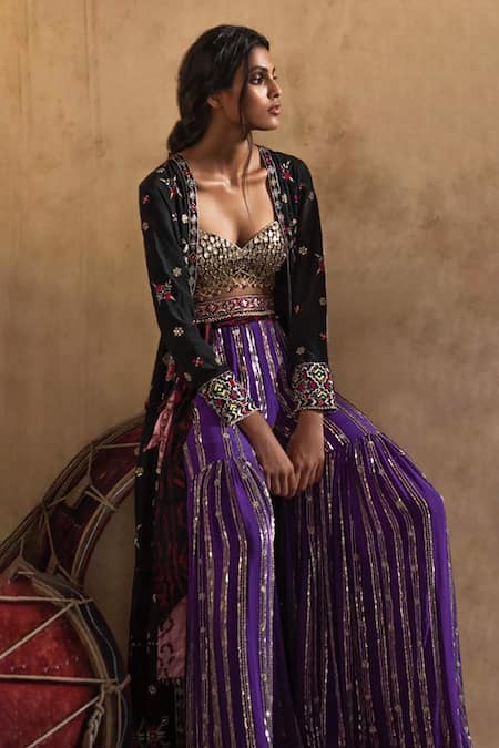 ANUSHKA KHANNA Floral Embroidered Jacket Gharara Set 