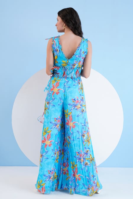 Mandira Wirk Resort Floral Print Jumpsuit 