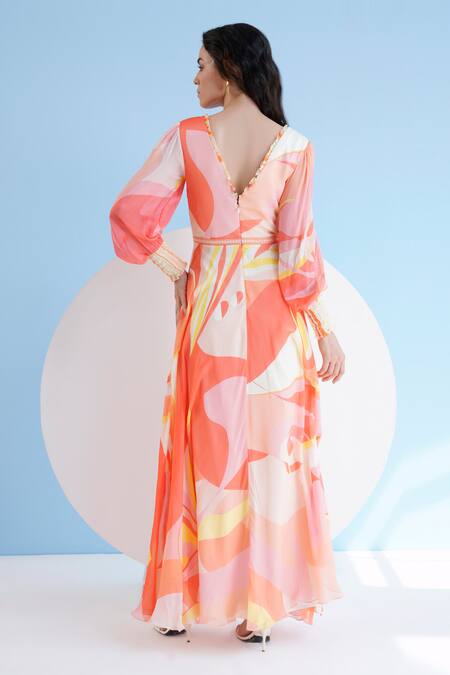 Mandira Wirk Resort Ratio Print Maxi Dress 