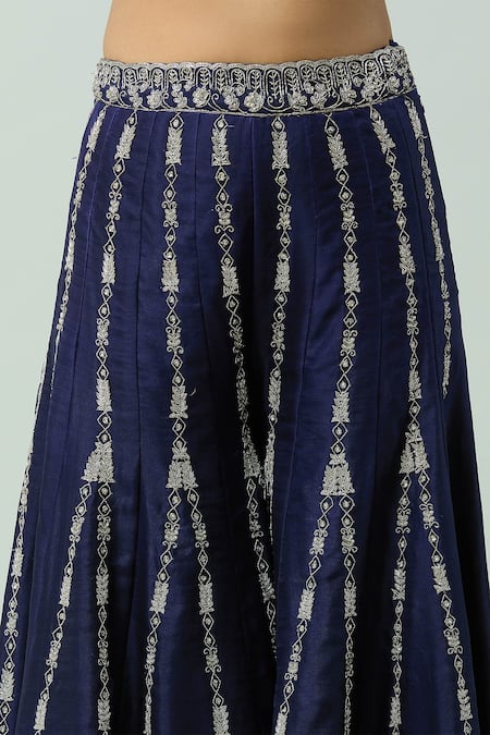 Buy_Jayanti Reddy_Purple Chanderi Embroidery Hand Sharara _Online_at_Aza_Fashions