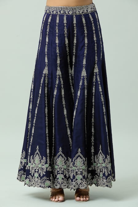 Shop_Jayanti Reddy_Purple Chanderi Embroidery Hand Sharara _Online_at_Aza_Fashions