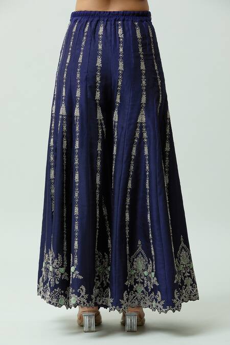 Jayanti Reddy_Purple Chanderi Embroidery Hand Sharara _at_Aza_Fashions