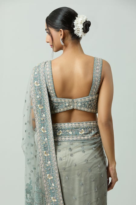 Jayanti Reddy Flower Hand Embroidered Blouse