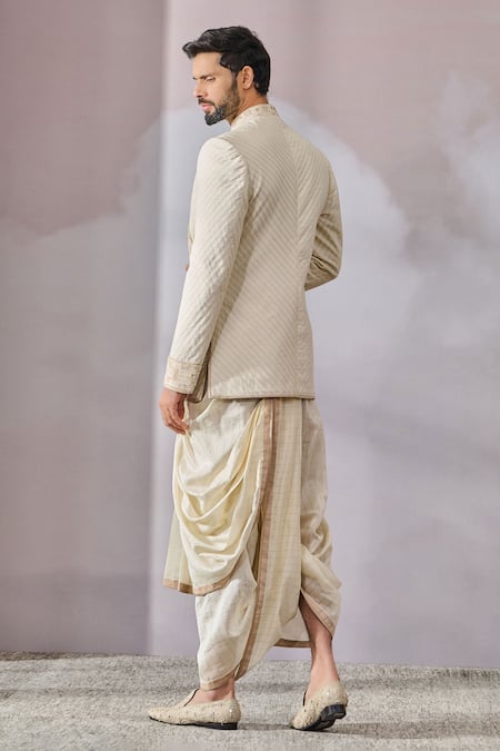Tarun Tahiliani Textured Bandhgala & Dhoti Pant Set 