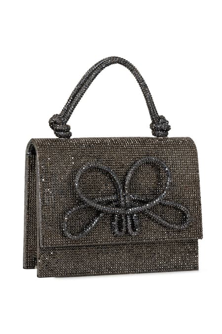 Beau Monde Celeste Stone Work Clutch With Sling Chain 