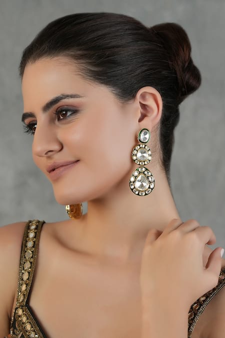 Chhavi's Jewels Waterdew Kundan Polki Studded Danglers 