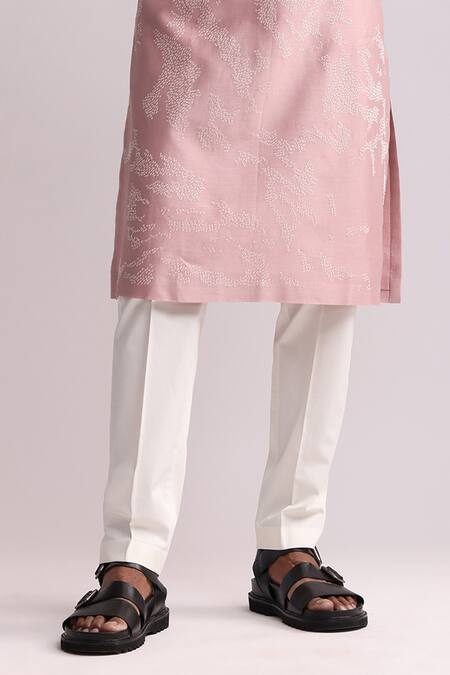Countrymade Pink Chanderi, Cotton Embroidery Shadow Camo Placement Kurta And Pant Set Online at Aza Fashions Countrymade_Pink Chanderi, Cotton Embroidery Shadow Camo Placement Kurta And Pant Set_Online_at_Aza_Fashions