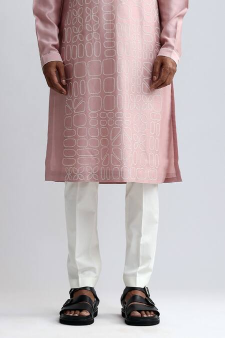Buy Countrymade Pink Chanderi Embroidery Shadow Block Kurta And Pant Set Online at Aza Fashions Buy_Countrymade_Pink Chanderi Embroidery Shadow Block Kurta And Pant Set_Online_at_Aza_Fashions