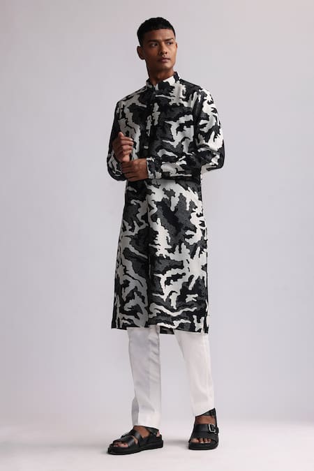 Countrymade Shadow Camo Abstract Print Kurta 