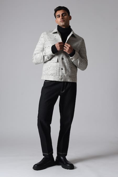 Buy_Countrymade_White Cotton Embroidery Aboriginal Print Shirt_Online_at_Aza_Fashions