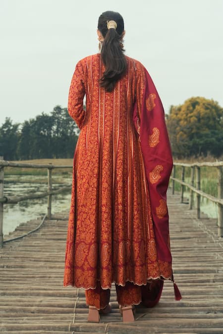 Safaa The Gulnare Chikankari Woven Anarkali Set 